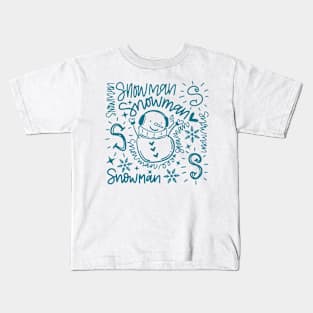 Snowman Word Art Kids T-Shirt